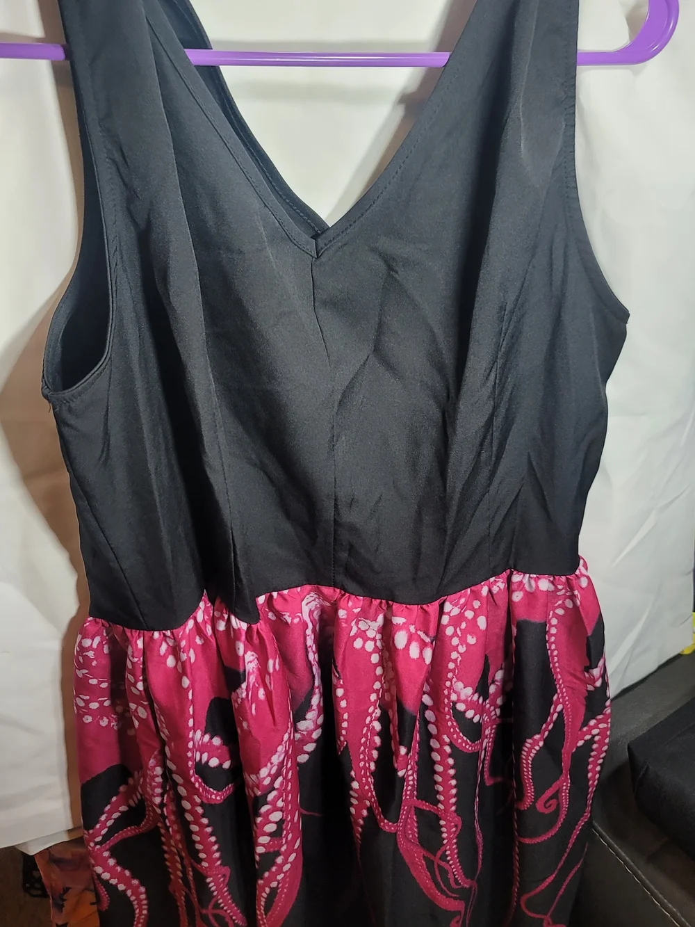 Octopus Fit-and-Flare Dress with Pink Tentacles - Picture 3 of 4